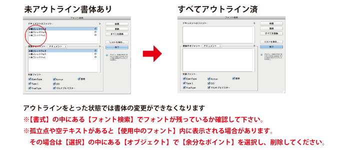 フォントデータの確認画面